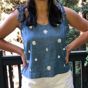 Cute J-Crew metal work blouse! Great condition!